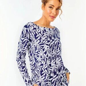Lilly Pulitzer Navy and White Karessa Women's Top size medium